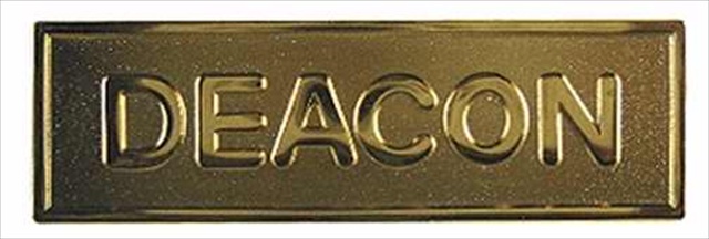 80621 Badge Deacon Pin Back Rectangle Brass