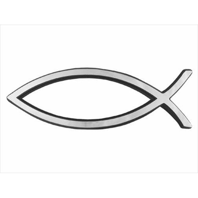 Swanson Christian Supply 56475 Auto Emblem 3D Fish Large Silver