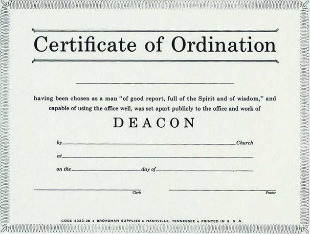 Picture of B & H Publishing Group 465444 Certificate Ordination Deacon Billfold Size