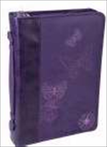 Picture of Christian Art Gifts 364586 Bi Cover Butterflies Trendy Luxleather Medium Purple