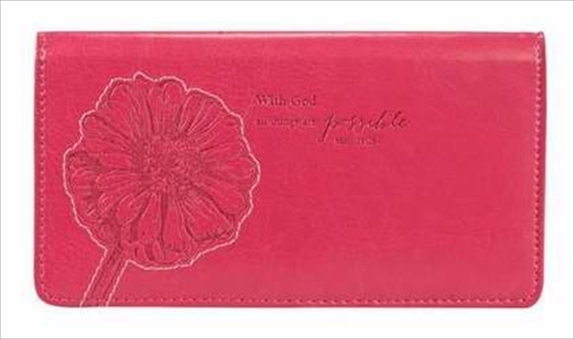 Picture of Christian Art Gifts 367075 Checkbook Cover With God Pink Orchid