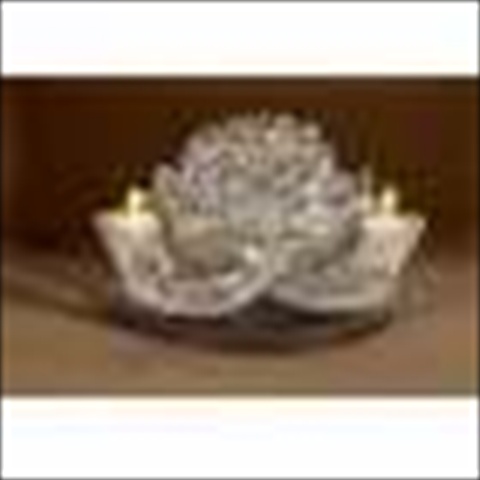 Picture of Holy Land Gifts 60412 Candleholder Two Shofars & Jerusalem Silverplated