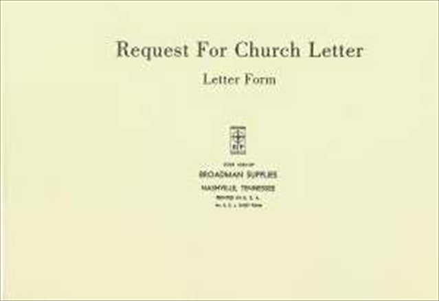 Picture of B & H Publishing Group 465275 Form Request For Church Letter No. Rcl