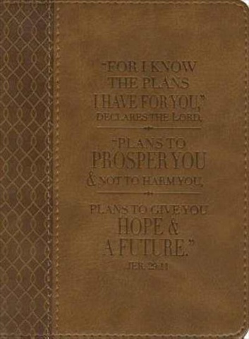 Picture of Christian Art Gifts 368069 Journal For I Know The Plans Tan Twirl Luxleather