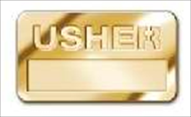 Badge Usher Cut Out Letters Magnetic Brass