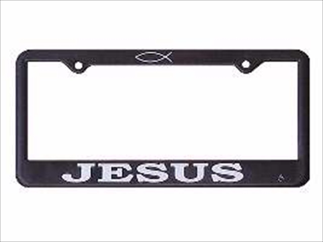 Auto Tag Frame Jesus Fish Black