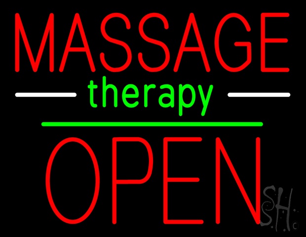 Sign Store N100-4786-clear Oval Massage Therapy Open Clear Backing Neon Sign- 31 x 24 x 1 In.
