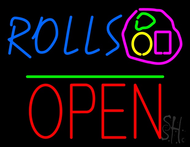 Sign Store N100-4906-clear Rolls Block Open Green Line Clear Backing Neon Sign- 31 x 24 x 1 In.