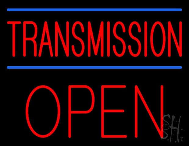 Everything Neon N100-4993 Red Transmission Open Blue Lines LED Neon Sign 15 x 19 - inches -  The Sign Store