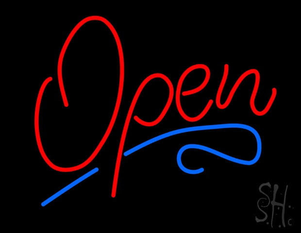 Sign Store N100-5072-clear Open W Script Line Clear Backing Neon Sign- 31 x 24 x 1 In.