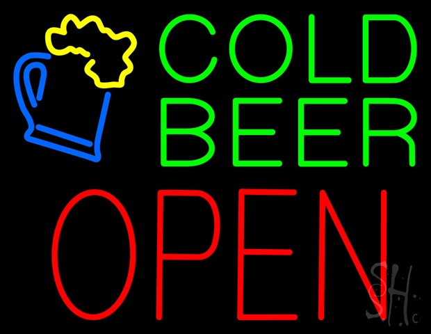 Sign Store N100-5209-clear Cold Beer Open Clear Backing Neon Sign With Beer Mug Clear Backing- 31 x 24 x 1 In.