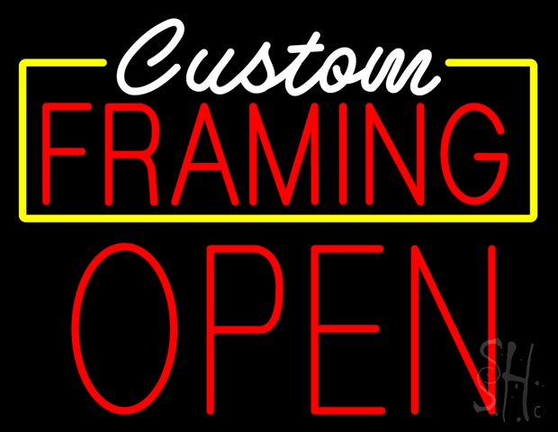 Sign Store N100-5229-clear White Custom Red Framing Open Clear Backing Neon Sign- 31 x 24 x 1 In.