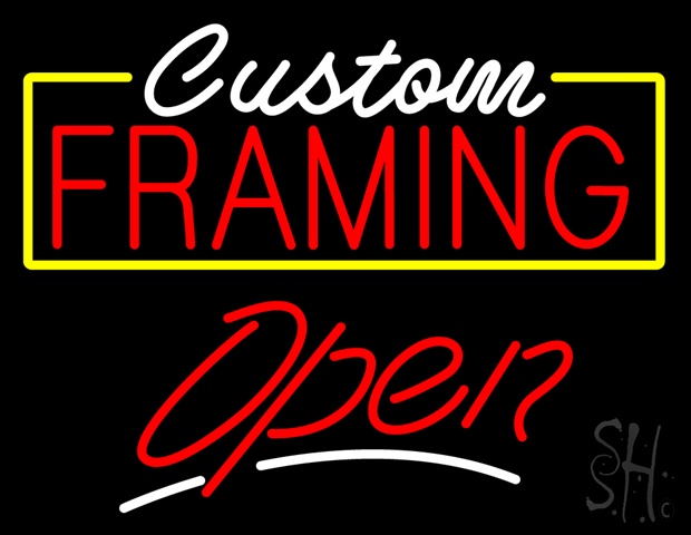 Sign Store N100-5230-clear Custom Framing Yellow Border Open Clear Backing Neon Sign- 31 x 24 x 1 In.