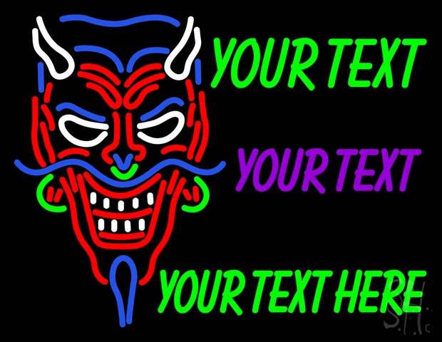 Sign Store N100-5231-clear Devils Head Tattoo Custom Click To Customize Clear Backing Neon Sign- 31 x 24 x 1 In.