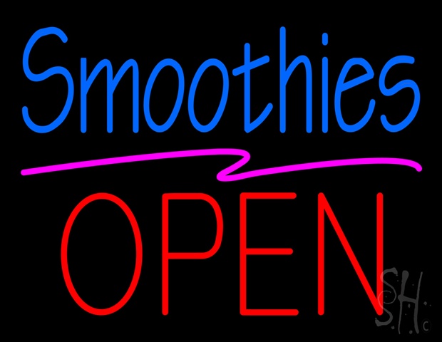 Sign Store N100-5423-clear Blue Smoothies Block Red Open Clear Backing Neon Sign- 31 x 24 x 1 In.