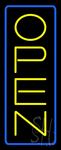Sign Store N100-5914-clear Open - Vertical Yellow Letters With Blue Border Clear Backing Neon Sign- 13 x 32 x 1 In.
