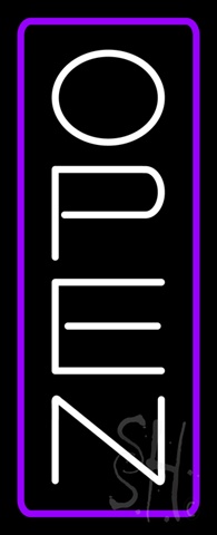 Sign Store N100-5921-clear Open - Vertical White Letters With Purple Border Clear Backing Neon Sign- 13 x 32 x 1 In.