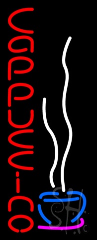Sign Store N100-5949-clear Vertical Cappuccino Extra Large Clear Backing Neon Sign- 13 x 32 x 1 In.