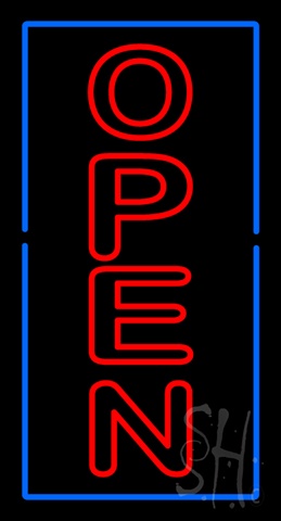 Sign Store N100-5951-clear Open - Vertical Extra Large Clear Backing Neon Sign- 20 x 37 x 1 In.