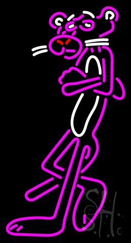 Pink Panther Clear Backing Neon Sign- 20 x 37 x 1 In.