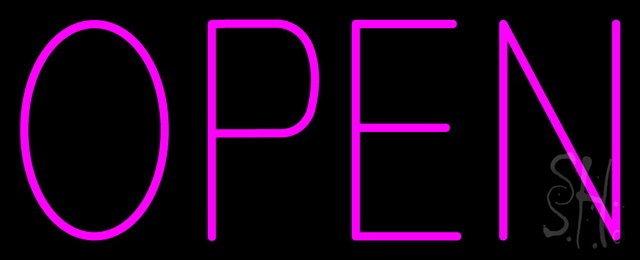 Everything Neon N100-6425 Open Pink LED Neon Sign 10 x 24 - inches