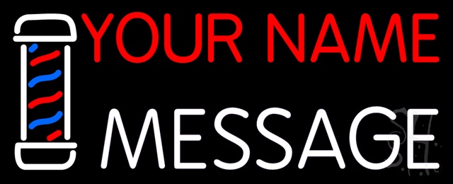 Sign Store N103-0010-clear Custom - Barber Pole Up To 24 Letters Clear Backing Neon Sign- 32 x 13 x 1 In.