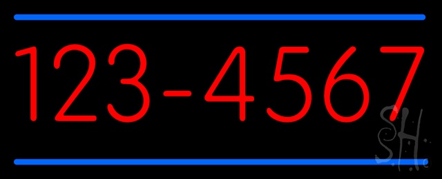 Sign Store N103-0035-clear Custom - Phone - Double Line 6 Numbers Clear Backing Neon Sign- 32 x 13 x 1 In.