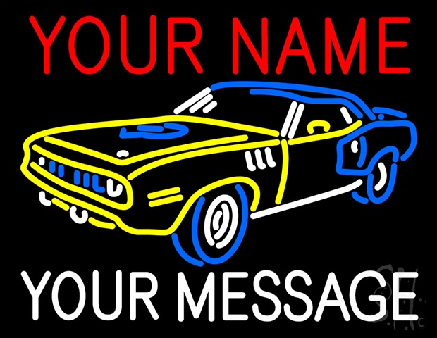 Sign Store N103-0128-clear Custom - Muscle Car 9 Clear Backing Neon Sign- 31 x 24 x 1 In.