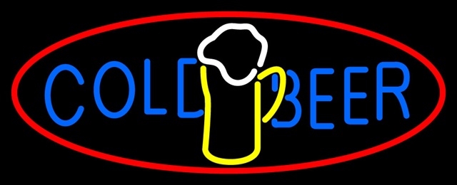 Sign Store N105-0407-clear Cold Beer With Mug In Between Clear Backing Neon Sign- 32 x 13 x 1 In.