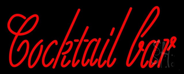 Sign Store N105-0412-clear Cursive Cocktail Bar Clear Backing Neon Sign- 32 x 13 x 1 In.
