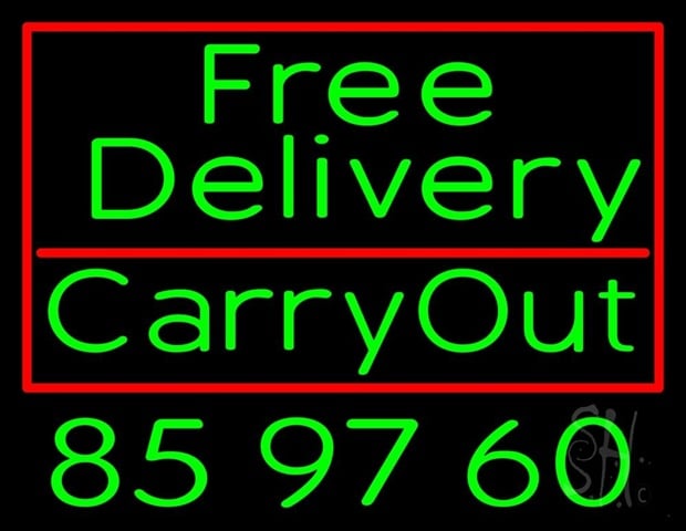 Sign Store N105-0479-clear We Deliver Carry Out Clear Backing Neon Sign- 31 x 24 x 1 In.