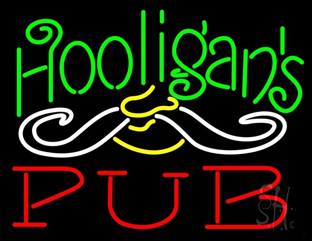 Sign Store N105-0554-clear Hooligans Pub Clear Backing Neon Sign- 31 x 24 x 1 In.