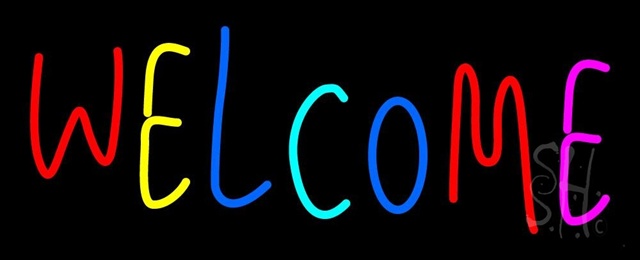 Sign Store N105-0754-clear Multi Colored Welcome Bar Clear Backing Neon Sign- 32 x 13 x 1 In.