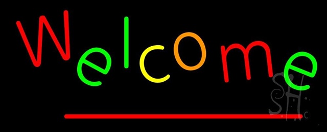 Sign Store N105-0829-clear Multi Colored Welcome Clear Backing Neon Sign- 32 x 13 x 1 In.