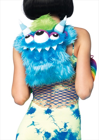 Leg Avenue Furry Monster Backpack Costume Accessory, Blue, One Size
