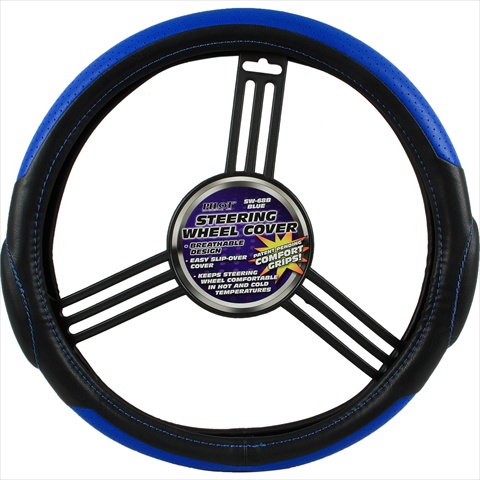 Picture of Pilot Automotive SW-68B Racing Style Steering Wheel Cover - Blue- Black