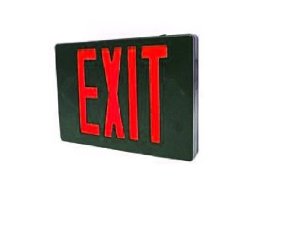 XT-RB-EM LED Exit Sign  Red Letter - Black Housing