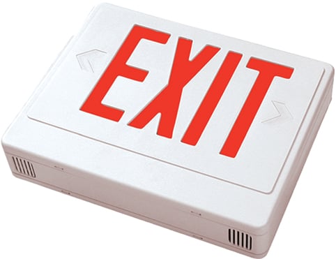 XT-RCRW-EM Remote Capable LED Exit Sign  Red Letter - White Housing