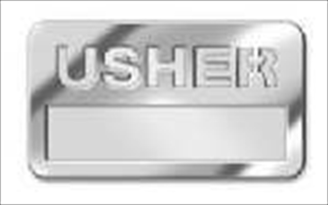 Badge Usher Silver With Cut Out Small