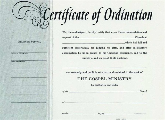 Picture of B & H Publishing Group 465445 Certificate Ordination Minister Billfold Size