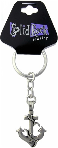 Solid Rock Jewelry 760780 Key Chain Jumbo Anchor Cross