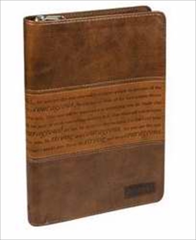 Picture of Christian Art Gifts 36196X Journal Courageous Brown Tan Duotone Zipper