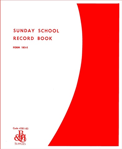 Picture of B & H Publishing Group 465267 Sun Sch Sunday School Record Book No. 183S