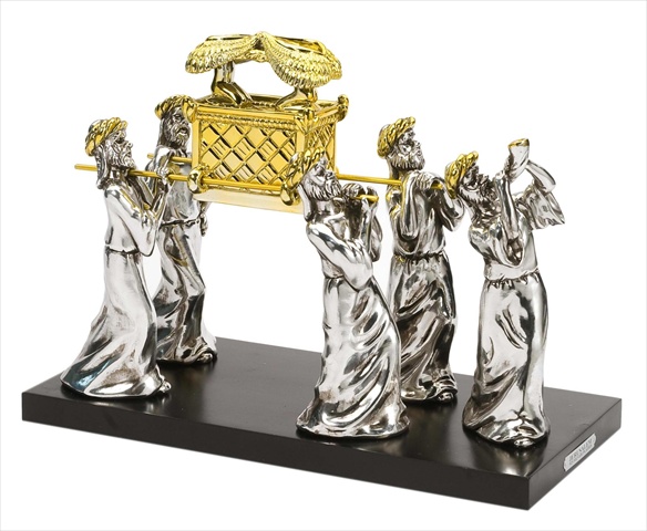 Picture of Holy Land Gifts 43804 Statue Ark Of The Covenant With Priests On Wood Base