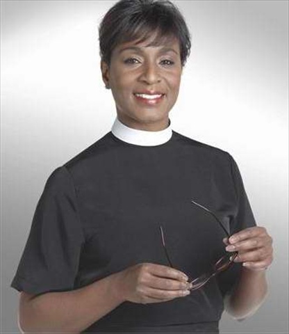 Picture of Murphy Robes 38292 Clerical Shirt Women Short Sleev Banded Size 12 Black