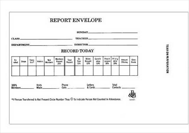 Picture of B & H Publishing Group 465255 Form Report Envelope For Class 6 Pt