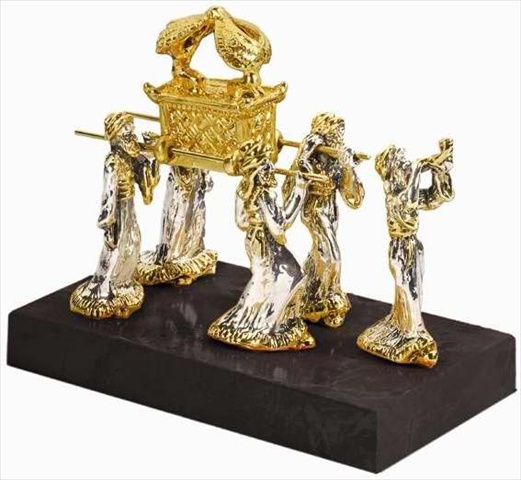 Picture of Holy Land Gifts 13032 Statue Ark Of The Covenant With Priests Gold Silver Small