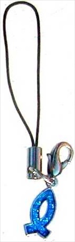 Solid Rock Jewelry 760414 Cell Phone Strap Blue Ichthus