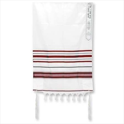 Picture of Holy Land Gifts 4779 Tallit 12 Tribes Prayer Shawl Acrylic Red 24 In.