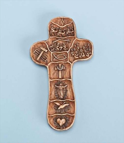 Handheld Cross - Engraved Christ's Story - 5 Inches - Display Box Included